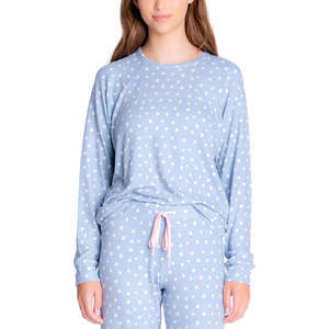 Insomniax Butter Jersey Long Sleeve Crewneck Pajama Top, Size XL